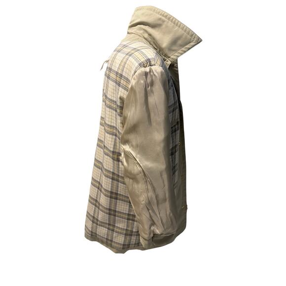 Vintage Escada Margaretha Ley Beige Trench Coat Made Germany 89-90 Plaid Lined - Picture 12 of 12